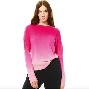 Alice + Olivia Gleeson Dip Dye Cashmere Blend Pink with Tag Sweater